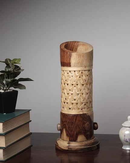 Bamboo and Wooden Table Lamp (Brown) Pack of 1 - LeafyLoom