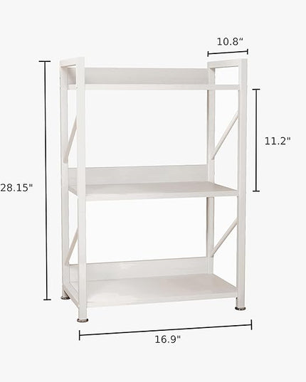 Small Bookshelf for Small Spaces,Modern 3 Tier Bookcase Night Stand, Narrow Book Shelf Organizer, Small Shelf Open Display Rack for Bedroom, Living Room, Home Office(White) - LeafyLoom