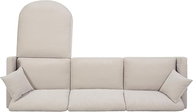 L Shaped Convertible Modular Sectional Couch with Movable Ottoman and Detachable Backrest , 4 Seater Reversible Corner Sofa ,Comfy Chenille Upholstered Sleeper Sofa&Couches for Living Room Office - LeafyLoom