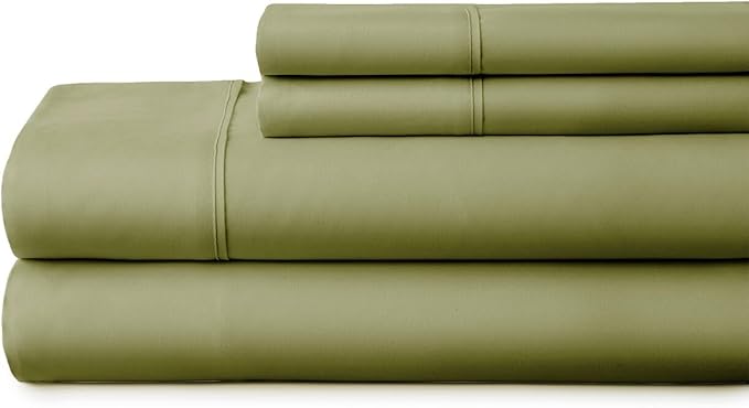 ienjoy Home 3 Piece Double Brushed Microfiber Bed Sheet Set, Sage, Twin XL - LeafyLoom