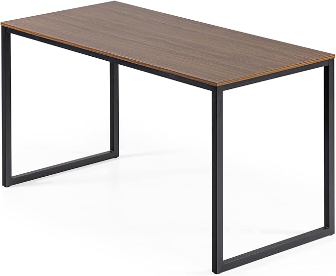 ZINUS Jennifer 55 Inch Black Frame/ Computer Workstation, Office Desk, Easy Assembly, Brown - LeafyLoom