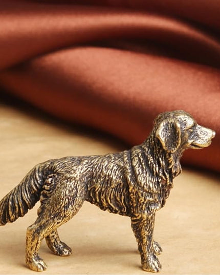 Solid Brass Sheepdog Statue - Vintage Decor Piece for Desk or Shelf for Dog Lovers(Sheepdog) - LeafyLoom