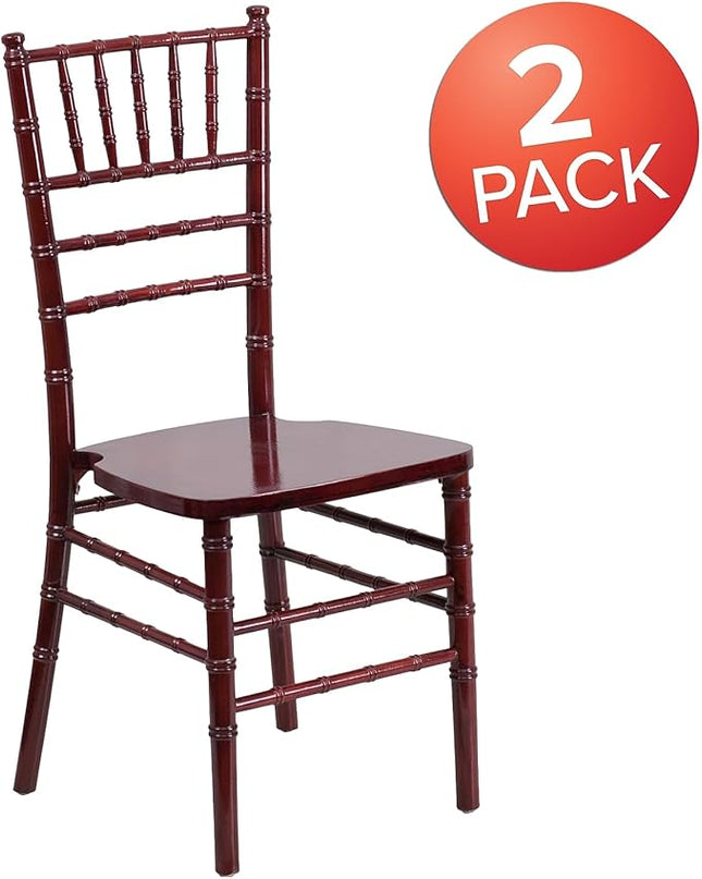 Flash Furniture 2 Pack HERCULES Series Mahogany Wood Chiavari Chair - LeafyLoom