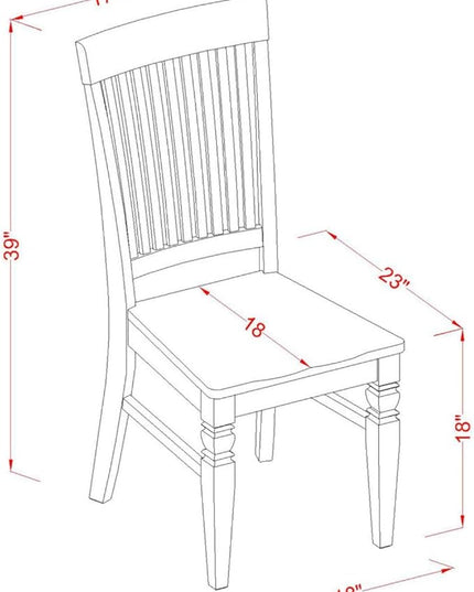 East West Furniture Norden 5 Piece Room Set includes a Rectangle Dining Table with Dropleaf and 4 Wood Seat Chairs, 30x48 Inch, NDWE5-LWH-W - LeafyLoom