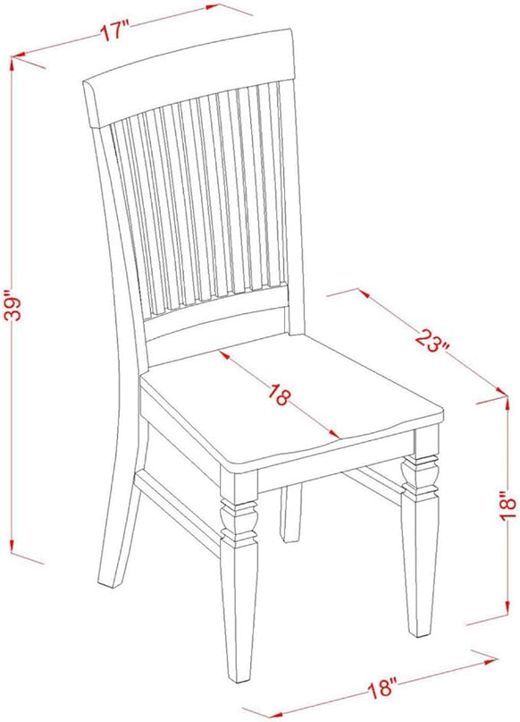 East West Furniture Hartland 3 Piece Dinette Set for Small Spaces Contains a Round Table with Pedestal and 2 Kitchen Dining Chairs, 42x42 Inch, Linen White - LeafyLoom