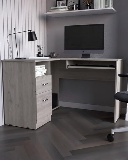 NicBex Kimberly-DW-00197-LWJ Home Office Desks, 47.2"x41.3"x30.4", Gray-1 - LeafyLoom