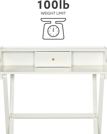 Linon Home Décor Mable White Folding Desk - LeafyLoom