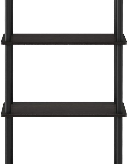 Furinno (99557EX/BK) Turn-N-Tube 4-Tier Multipurpose Shelf Display Rack - Espresso/Black - LeafyLoom