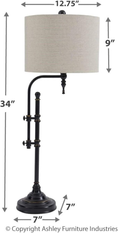Signature Design by Ashley Anemoon 34.5" Rustic Industrial Table Lamp, Black - LeafyLoom