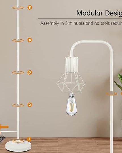 BoostArea Floor lamp,Industrial Floor Lamp,Standing Lamp with 6W LED Bulb,E26 Socket,On/Off Footswitch,Whole Metal,Modern Floor Lamp for Bedroom,Office, Living Room,Rustic,Vintage,Farmhouse - LeafyLoom