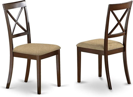 East West Furniture CABO7S-CAP-C Capri 7 Piece Modern Set Consist of a Rectangle Wooden Table and 6 Linen Fabric Dining Room Chairs, 36x60 Inch - LeafyLoom