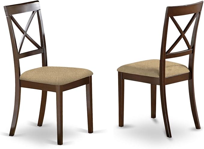 East West Furniture CABO7S-CAP-C Capri 7 Piece Modern Set Consist of a Rectangle Wooden Table and 6 Linen Fabric Dining Room Chairs, 36x60 Inch - LeafyLoom