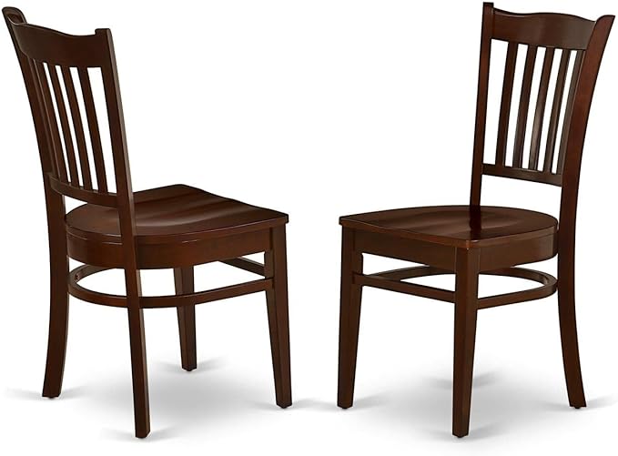 East West Furniture ANGR3-MAH-W 3 Piece Dinette Set for Small Spaces Contains a Round Room Table with Pedestal and 2 Kitchen Dining Chairs, 36x36 Inch - LeafyLoom