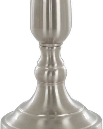 Brushed Steel Table Lamps - Set of 2 Traditional Accent Lights with LED Bulbs - Home Décor for Bedroom, Living Room, Office, or Entry by Lavish Home - LeafyLoom