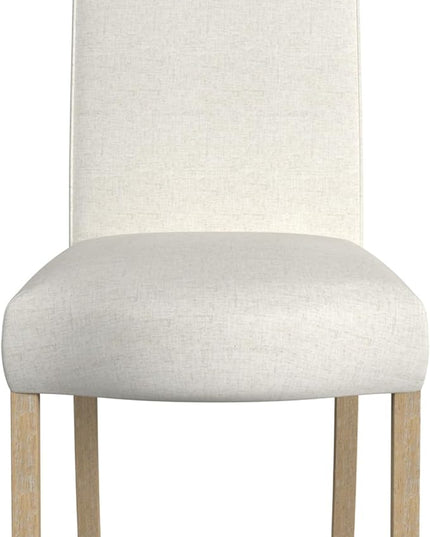 HomePop Classic Parsons Dining Chairs, Cream Textured Woven(Set of 2) - LeafyLoom