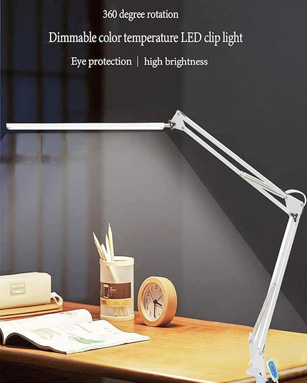 80 LED Desk Lamp(12W, Metal Swing Arm Dimmable Task Lamp, 5 Modes, 10 Brightness Levels,Eye Protection Desk lamp for Reading, Study,Working, Home and Office Lamp 1100 lumens,USB Adapter - LeafyLoom
