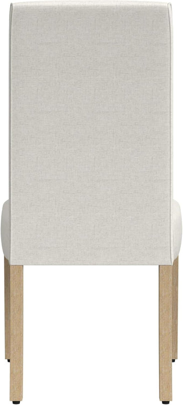 HomePop Classic Parsons Dining Chairs, Cream Textured Woven(Set of 2) - LeafyLoom