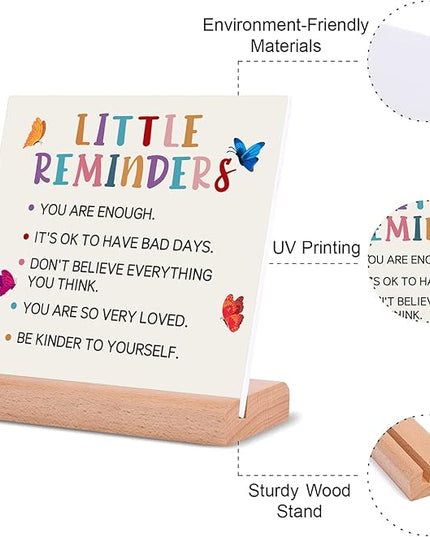 TIKTREE TIKTREE Inspirational Gifts For Women, Cheer Up Gifts for Women, Gifts for College Girls, Positive Home Office Sign With Wooden Stand for Home Office Desk Decorative Signs Plaques - LeafyLoom