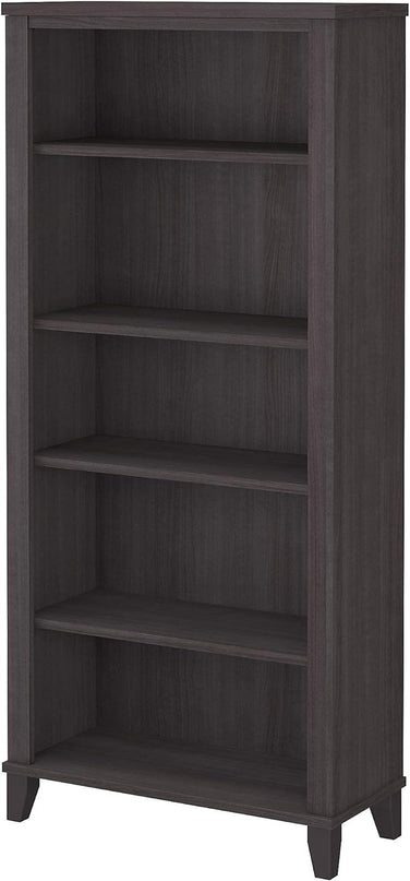 Bush WC81565 Somerset 5-Shelf 65-Inch H Bookcase, Storm Gray - LeafyLoom