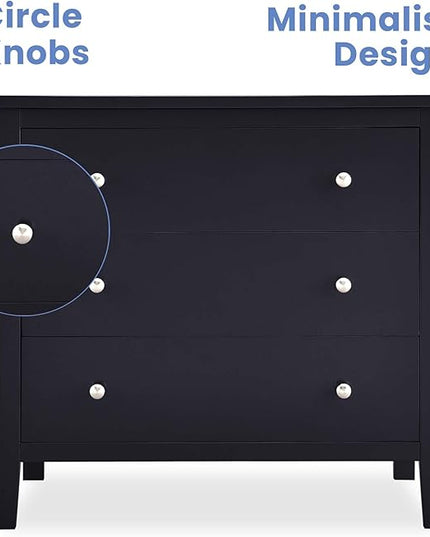 Delta Children Campbell 3 Drawer Dresser, Midnight Grey - LeafyLoom