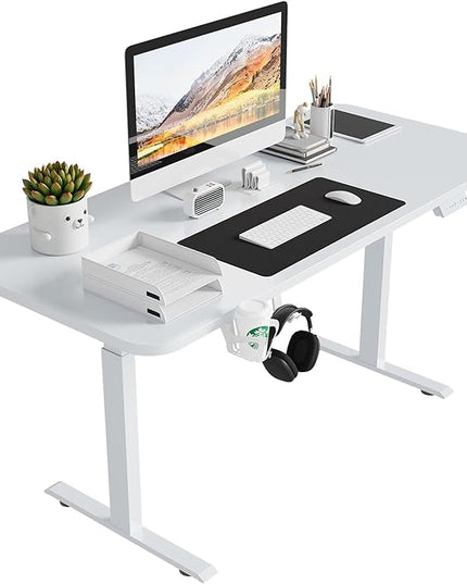 Large 63Inch Electric Standing Desk Height Adjustable, Sit Stand up Desk Home Office Computer Ergonomic Desk Memory Preset with Pencil Tray… - LeafyLoom