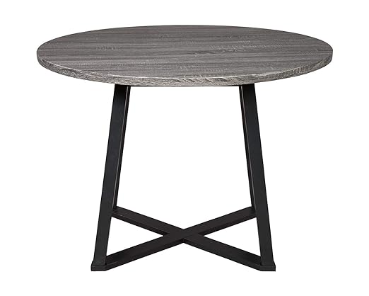 Signature Design by Ashley Centiar Mid Century Dining Set with Round Table, Chairs and Accessories, Gray/Black - LeafyLoom