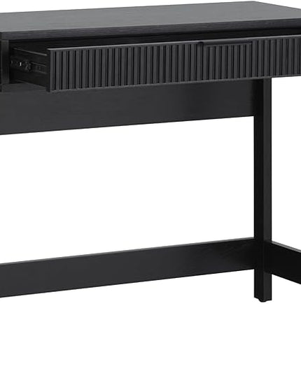 Walker Edison Office Writing and Computer Desk Spacious Desktop, Complementary in Living Spaces, 38 Inch, Reeded Black - LeafyLoom