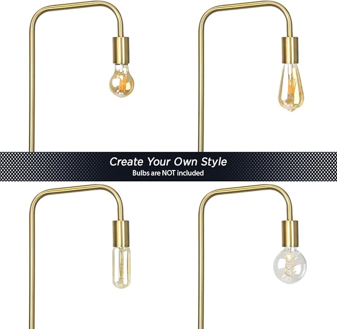 O’Bright Industrial Floor Lamp for Living Room, Metal Lamp, E26 Socket, 70 Inches, Minimalist Design for Decorative Lighting, Stand Lamp for Bedroom, Office, Dorm, Gold - LeafyLoom