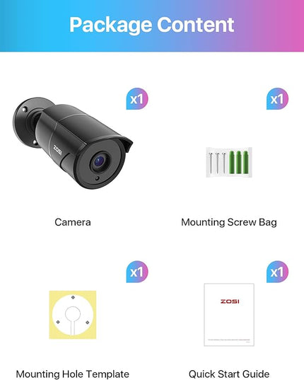 ZOSI 1080p HD-TVI Home Security Camera with Audio,Built-in Mic,Night Vision,1920TVL 2MP Outdoor CCTV Cam Only Compatible with ZOSI 3K Lite Analog DVR ZOSI