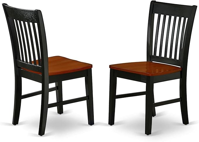 East West Furniture HLNO3-BCH-W 3 Piece Kitchen Table & Chairs Set Contains a Round Dining Room Table with Pedestal and 2 Dining Chairs, 42x42 Inch, Black & Cherry - LeafyLoom