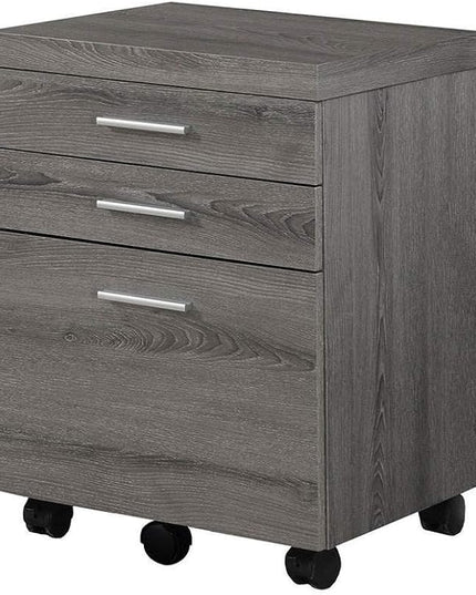 Monarch Specialties 3 Drawer File Cabinet - Filing Cabinet (Dark Taupe) - LeafyLoom