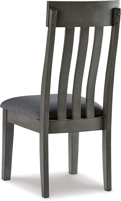 Signature Design by Ashley Hallanden Modern Slat Back 18.63" Dining Room Chair, Set of 2, Gray - LeafyLoom