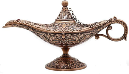 Classic Vintage Collectable Rare Legend Aladdin Magic Genie Costume Lamp Home Table Decoration & Gift, Red Bronze - LeafyLoom