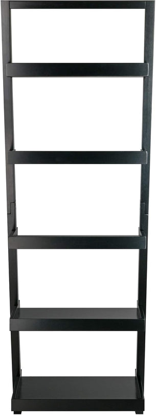 Winsome Bellamy 5-Shelf 69"H Leaning Bookcase, Black (29553) - LeafyLoom