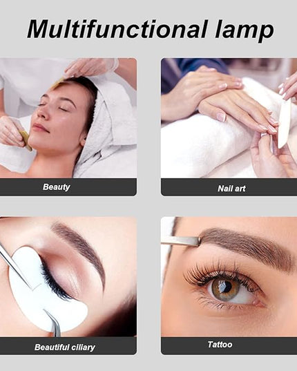 Half Moon Nail Desk Lamp, 3000K‑6000K LED Dimmable Half Moon Light with Touch Switch, Lighting for Beauty, 28 Inch Half Moon Desktop Lamp for Skincare Lashes Eyebrows Tattoo (US Plug) - LeafyLoom