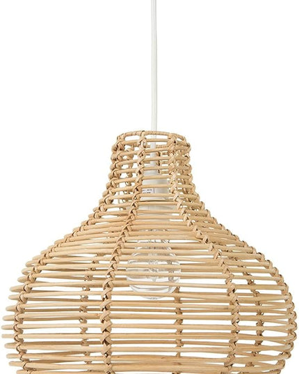 KOUBOO 1050095 Palau Continuous Weave Horizon Wicker Lamp, Small Continuous Weave Horizon Wicker Lamp, Natural - LeafyLoom
