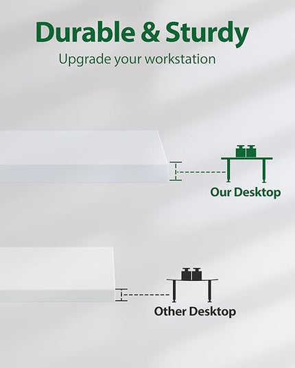 Electric Standing Desk, Large 63 x 24 Inches Height Adjustable Desk, Sit Stand up Desk for Work Office Home, Splice Board, White - LeafyLoom