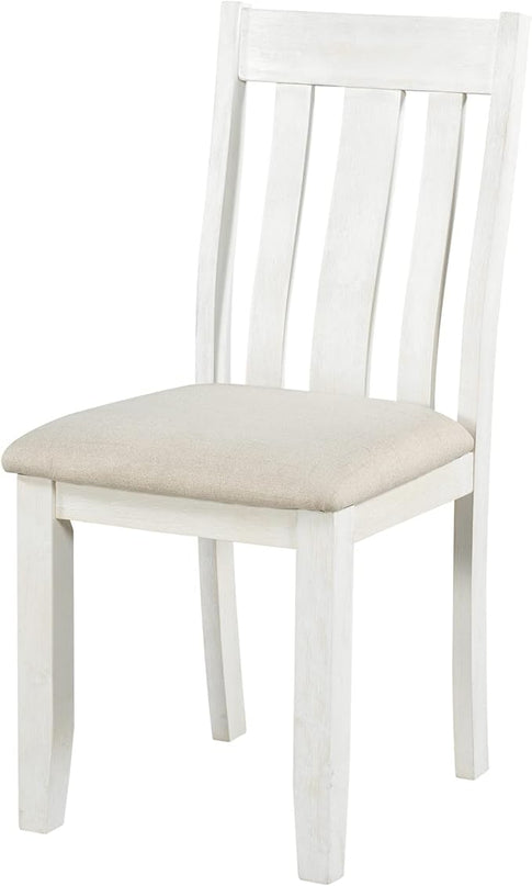 Kitchen Retro Style 7-Piece Dining Set with Extendable Table and 6 Upholstered Chairs, Brown+White - LeafyLoom