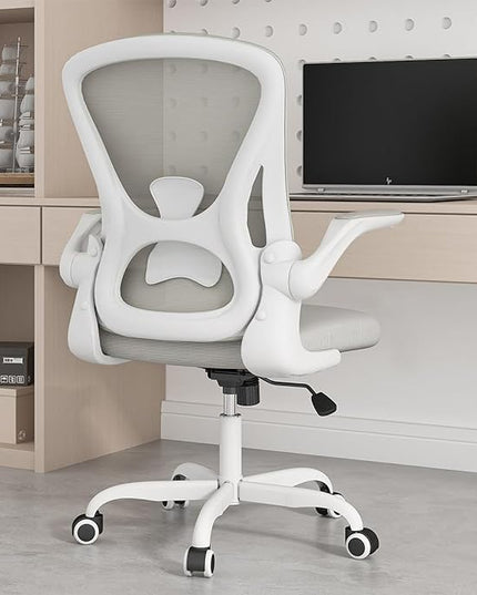 Sytas Home Office Chair Ergonomic, Mesh Desk Chair Lumbar Support, Ergonomic Computer Chair Adjustable Armrest (Gray) - LeafyLoom
