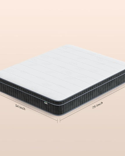 12 inch Full Mattress, Cooling-Gel Memory Foam and Pocket Spring Full Hybrid Mattress, Medium Firm Feel, Full Bed Mattress in a Box, CertiPUR-US Certified, Full Size Mattress - LeafyLoom