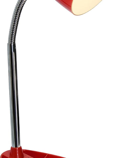 Simple Designs LD1002-RED Gooseneck Organizer Desk Lamp with iPad Tablet Stand Book Holder, Red - LeafyLoom