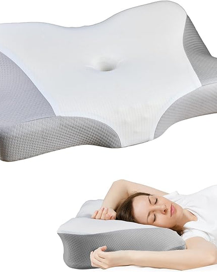 Cervical Pillow for Bed Sleeping, Memory Foam Contour Neck Pillows with Breathable Pillowcase, Ergonomic Neck Support Pillows for Side, Back and Stomach Sleepers - LeafyLoom