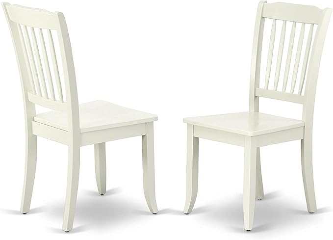 East West Furniture SUDA5-LWH-W 5 Piece Dining Room Furniture Set Includes a Round Kitchen Table with Dropleaf & Shelves and 4 Dining Chairs, 42x42 Inch, Linen White - LeafyLoom