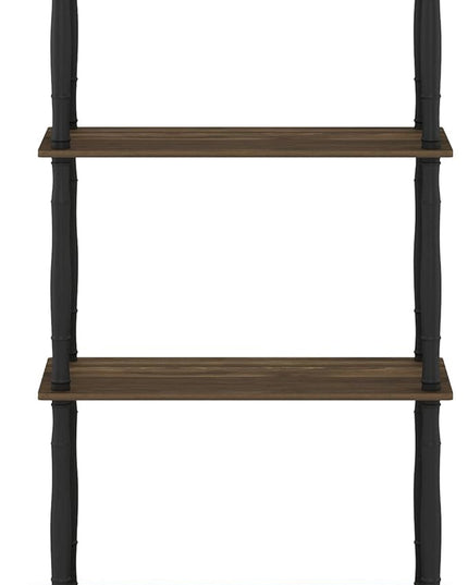 Furinno Turn-N-Tube 4-Tier Multipurpose Shelf Display Rack, Classic Tubes, Columbia Walnut/Black - LeafyLoom