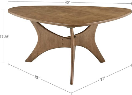 INK+IVY Blaze Triangle Wood Coffee Table Plywood with Wood Veneer Legs, Mid-Century Modern, Easy Assembly, Accent Furniture For Living Room, Minimalist Décor, Light Brown - LeafyLoom
