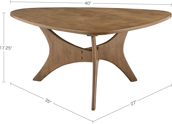 INK+IVY Blaze Triangle Wood Coffee Table Plywood with Wood Veneer Legs, Mid-Century Modern, Easy Assembly, Accent Furniture For Living Room, Minimalist Décor, Light Brown - LeafyLoom