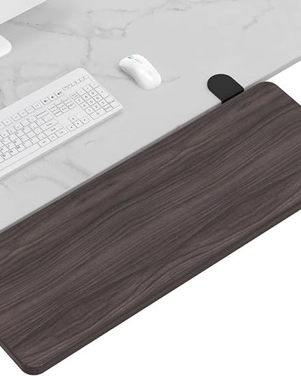 Ergonomics Desk Extender Tray, 25.2"x9.5" Punch-Free Clamp on, Foldable Keyboard Drawer Tray, Table Mount Arm Wrist Rest Shelf, Computer Elbow Arm Support - LeafyLoom