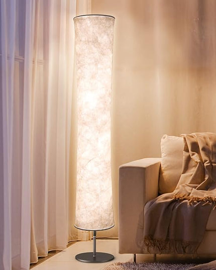 Torchlet LED Standing Lamp with Remote Control, Adjustable Color Temperature and Brightness, Modern Floor Lamp with Fabric Shade for Bedroom, Living Room - LeafyLoom