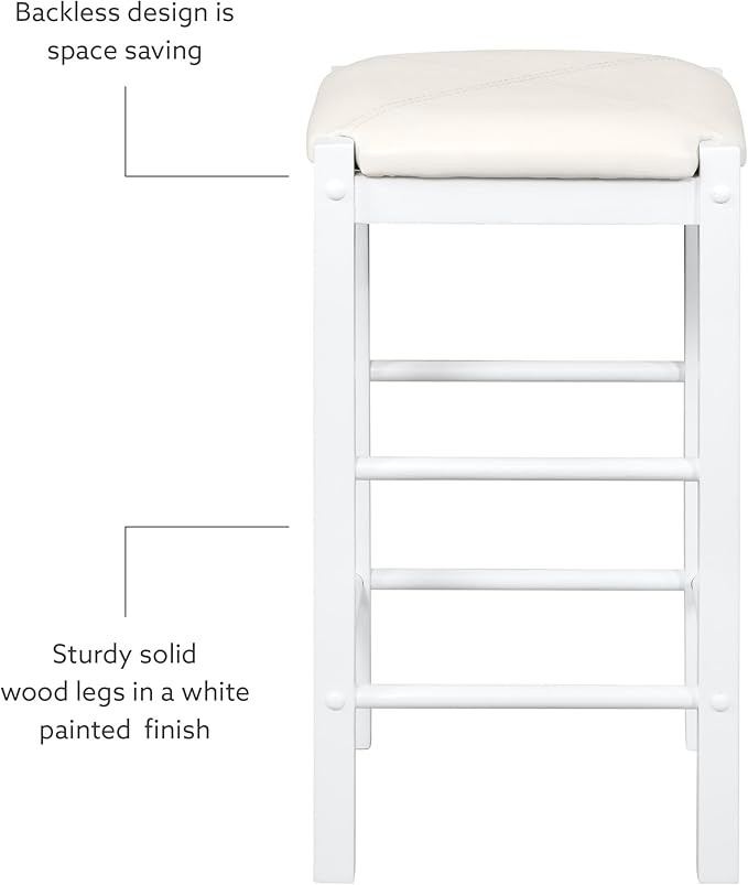 Linon White 3 Piece Faux Marble Tavern Set - LeafyLoom