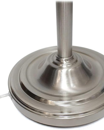 Elegant Designs LF2003-BSN 2 Light Mother Daughter White Marble Glass Floor Lamp, Brushed Nickel - LeafyLoom